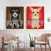 Hanging Wall Art Retro Dog Poster Canvas Painting Rescued This Family Animals Wall Pictures for Living Room Home Decor Kids Gift
