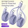 Triple Port USB C Chargers Cable 120cm Nylon Braided Cord Simultaneous Charging for Smartphones Tablets
