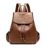 Bolsa de viagem feminina em couro impermeável, mochila escolar, bolsa de mão