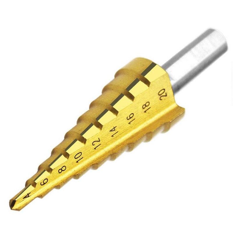 

1/3 шт. профессиональная быстрорежущая сталь, большой ступенчатый конус, треугольная ручка с покрытием, металлическое сверло, набор инструментов, резак для отверстий 4-12/20/32 мм 4-20 золотой