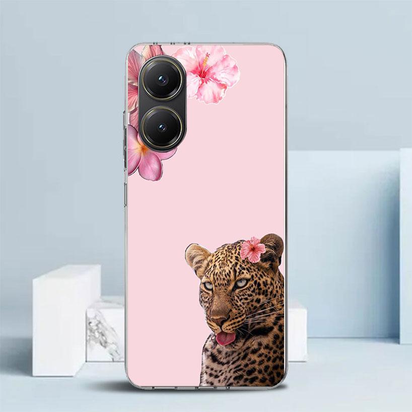 Pink Leopard Print Soft Cover for Xiaomi Poco F7 Ultra X7 X6 X5 Pro M7 Phone Case Redmi 15 15C 13 13C 12 12C 10 10C Print Shell