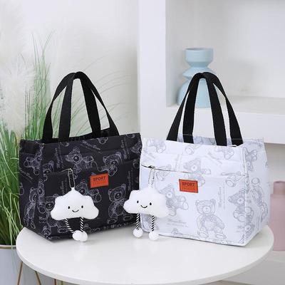 Large Cartoon Oxford Cloth Lunch Tote Bag - Thickened for Work & Commute