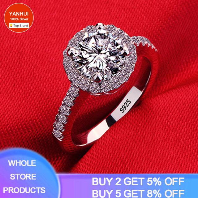 925 Sterling Silver Color Natural Zirconia Diamond Wedding Band White Gold Fashion Jewelry for Women