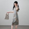 SOFSIL 2026 Summer New Chinese Style Silk Blend Printed Qipao Dress