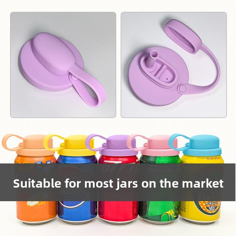 Silicone Beer Can Lid With Leakproof Straw Seal For Home Use And Gift