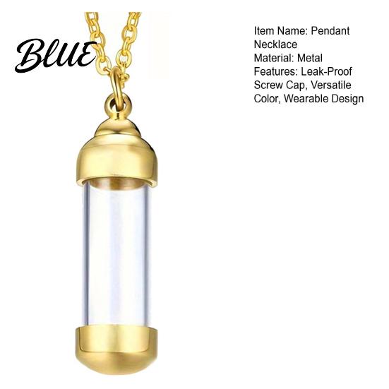 Durable Metal Pendant Necklace with Leak-Proof Screw Cap Stainless Steel