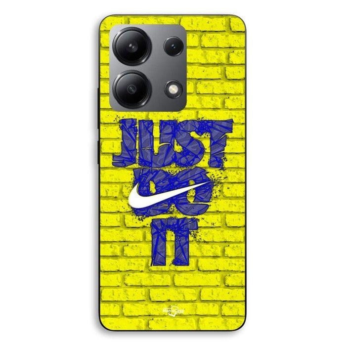 Coque de téléphone - MANIACASE - Xiaomi Redmi Note 13 4G - Silicone TPU - bleu front jaune - logo just do it
