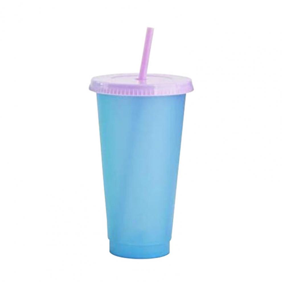 Water Cup 5 Colors Drinking Cup Color Changing Water Bottle Plastic Cold Drink Cups Iced Coffee Tea Smoothie Cup Reusable Tumble
