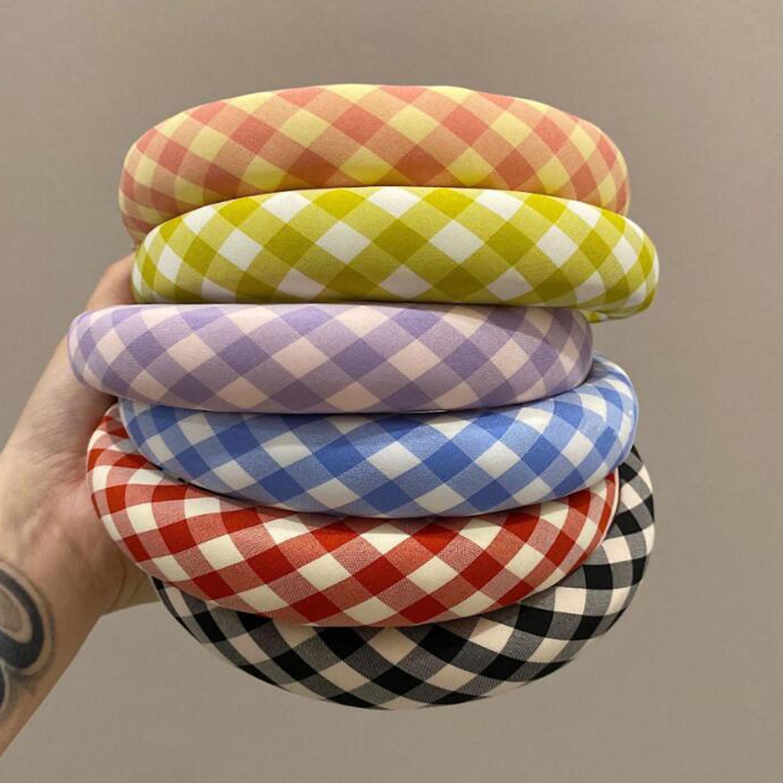 

PROLY New Fashion Women s Hair Accessories Classic Plaid Hairband Casual Spongy Turban Adult Hair Hoop