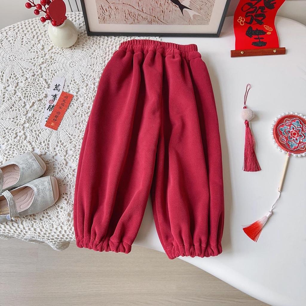 Girls' Winter Chinese Style Suit: New Arrival Thickened Jacket & Trousers Two-Piece Set