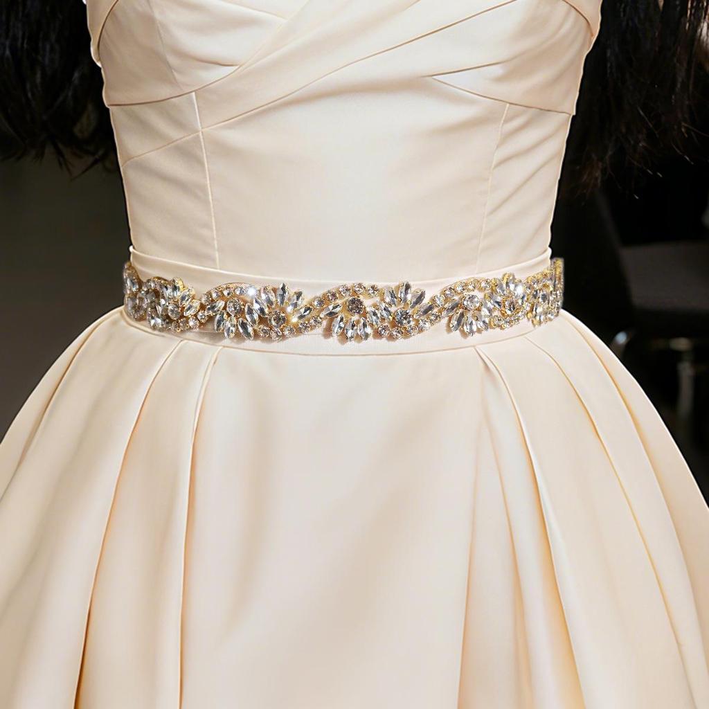Handmade Rhinestone Belt for Wedding Gown - Luxury Studio Photography Waist Decoration