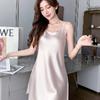 Women's Ice Silk Camisole Pajamas with Chest Pads - Summer 2024 Nightdress, Thin Tencel Silk Home Wear