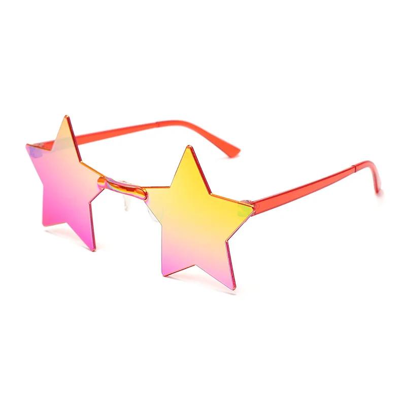Star Shape Sun Eyeglasses Ultra Light Funny Pentagram Candy Colors Eyewear Decoration Party Rimless Sunglasses UV400 Gafas De Sol