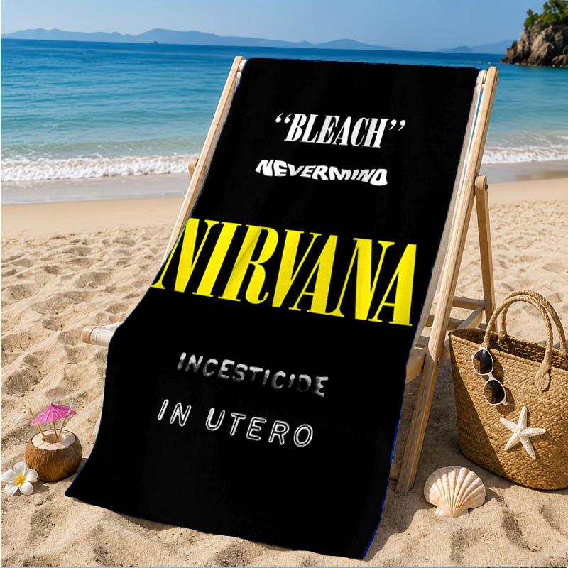 1PC Nirva-na Microfiber Beach Towel, Soft Lightweight And Quick-Dry, Ideal for Summer Travel, Beach Essential, Swimming Pool Gift