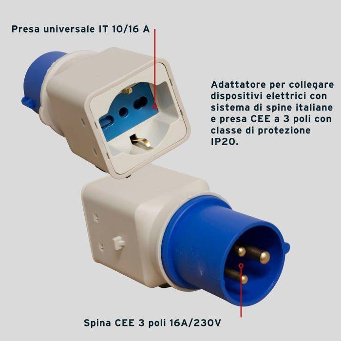 Adaptateur CEE - Brennenstuhl - 1081560 - 3 pôles - 16 A - Protection IP44 - Prise IT 10/16 A