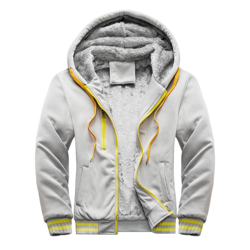 Mens Sweatshirt Hooded Autumn and Winter Men's Baseball Clothing Padded and Thickened Men's Jacket Warmth
