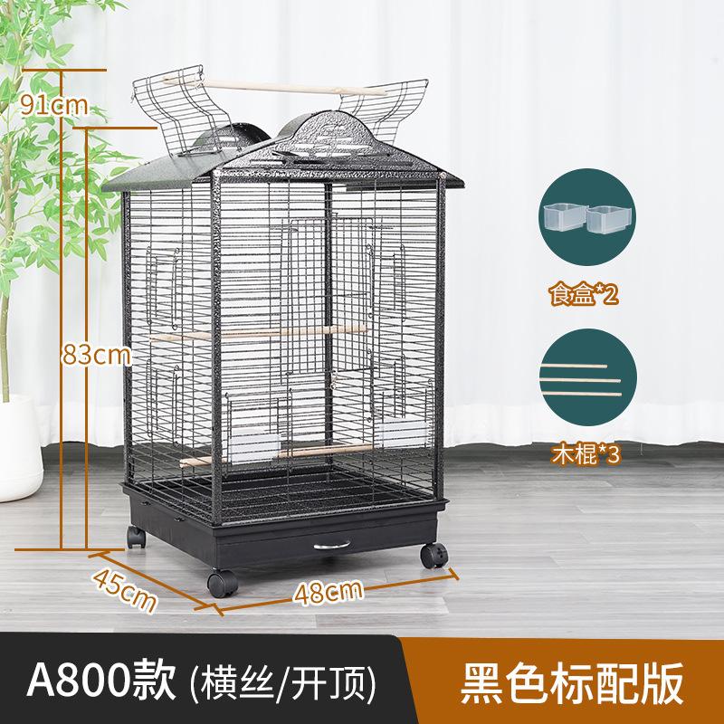 Large Iron Wire Bird Cage with Wood Stand for Conures Lovebird House Parrots Playground Cockatiel Parakeets Activity Center