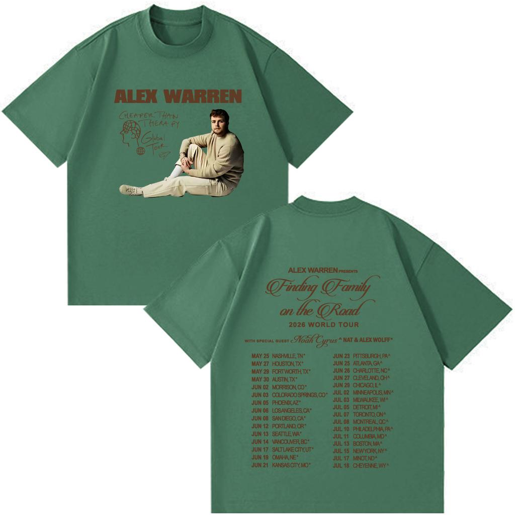 Alex Warren 2026 Tour Graphic Merch T Shirts Unisex Unisex Fashion Vintage Tshirts Short Sleeve Cotton Loose Hiphop Male T Shirts