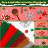 200/400 Pieces Christmas Pipe Cleaners, Thick Fluffy Chenille Stems, Pipe Cleaner Crafts for Arts & Crafts, Perfect for Making