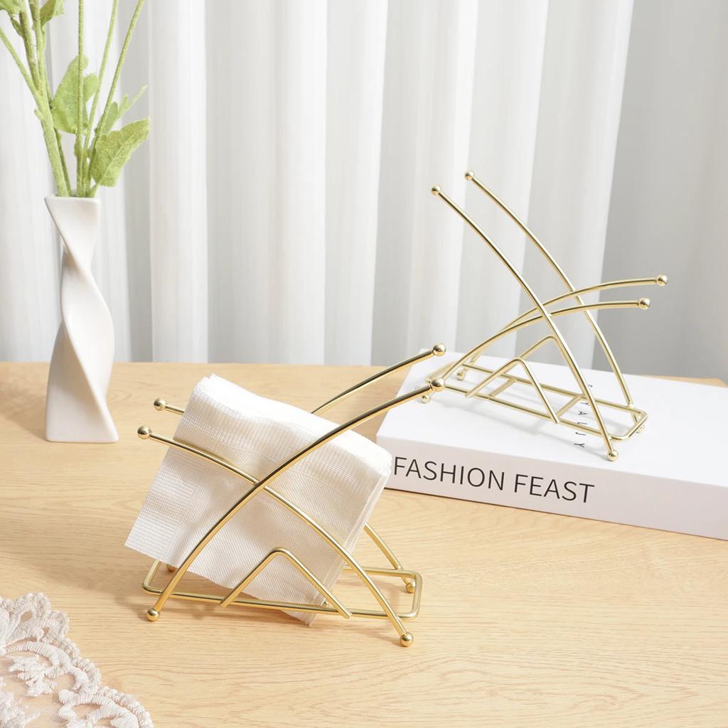 1pc/2pcs-Napkin Holder Metal Paper Stand Tissue Dispenser Luxury Retro Table Decoration Freestanding Home Decor