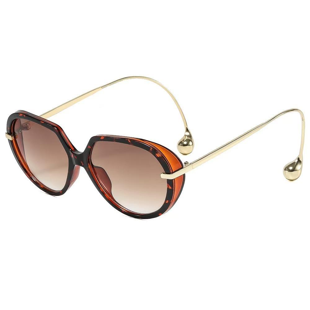 European and American fashion square round frame high-end sunglasses, male and female temperament versatile outdoor anti-ultraviolet trendy sunglasses
