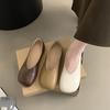 Französischer Abendwind Flacher Mund Einzelne Schuhe Damen Frühling und Herbst Koreanische Edition Oma Schuhe Damen Flacher Boden Ein Pedal Doudou Schuhe