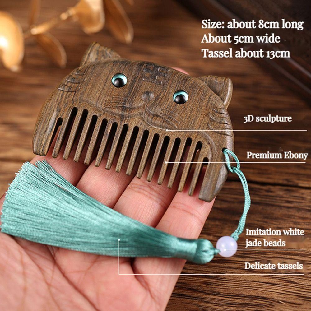 Massager Hairdressing Hair Care Tool Beard Brush Detangling Comb Wooden Hair Comb Fine Tooth Comb Massage Comb Pocket Comb