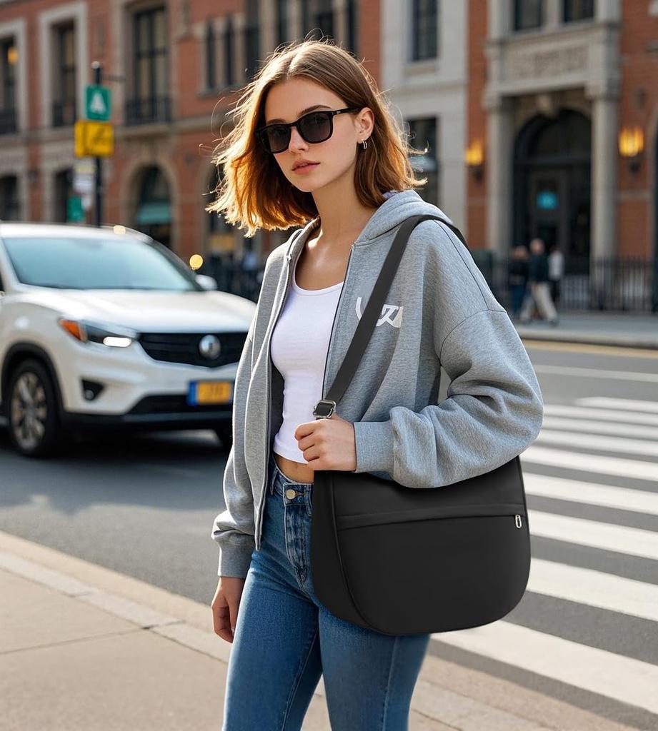 KALIDI FANCY FOREST Halbmondförmige Umhängetasche, Groß, Crossbody-Tasche für Damen, Leicht, Wasserabweisend, Perfekt für den Weg zur Arbeit, die Schule und