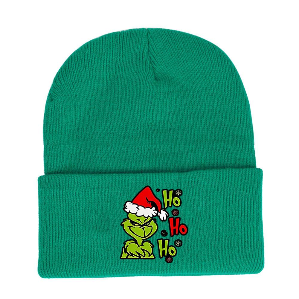 The Grinch Print Knit Hat With Earmuff Protection For Winter Warmth And Unisex Use