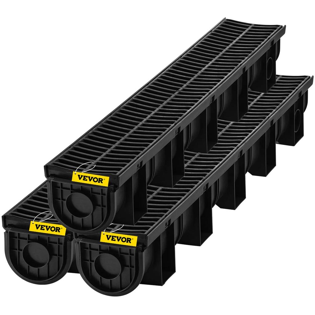 VEVOR Drainage Trench Driveway Channel Drain Kit Plastic Grate-5.8