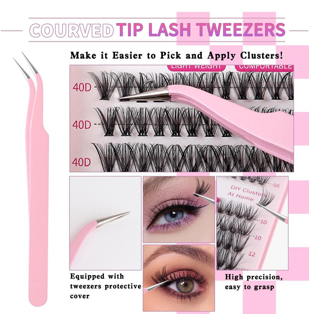Hot Melt Mixed D Curl False Eyelashes - 640 Cluster Lash Book