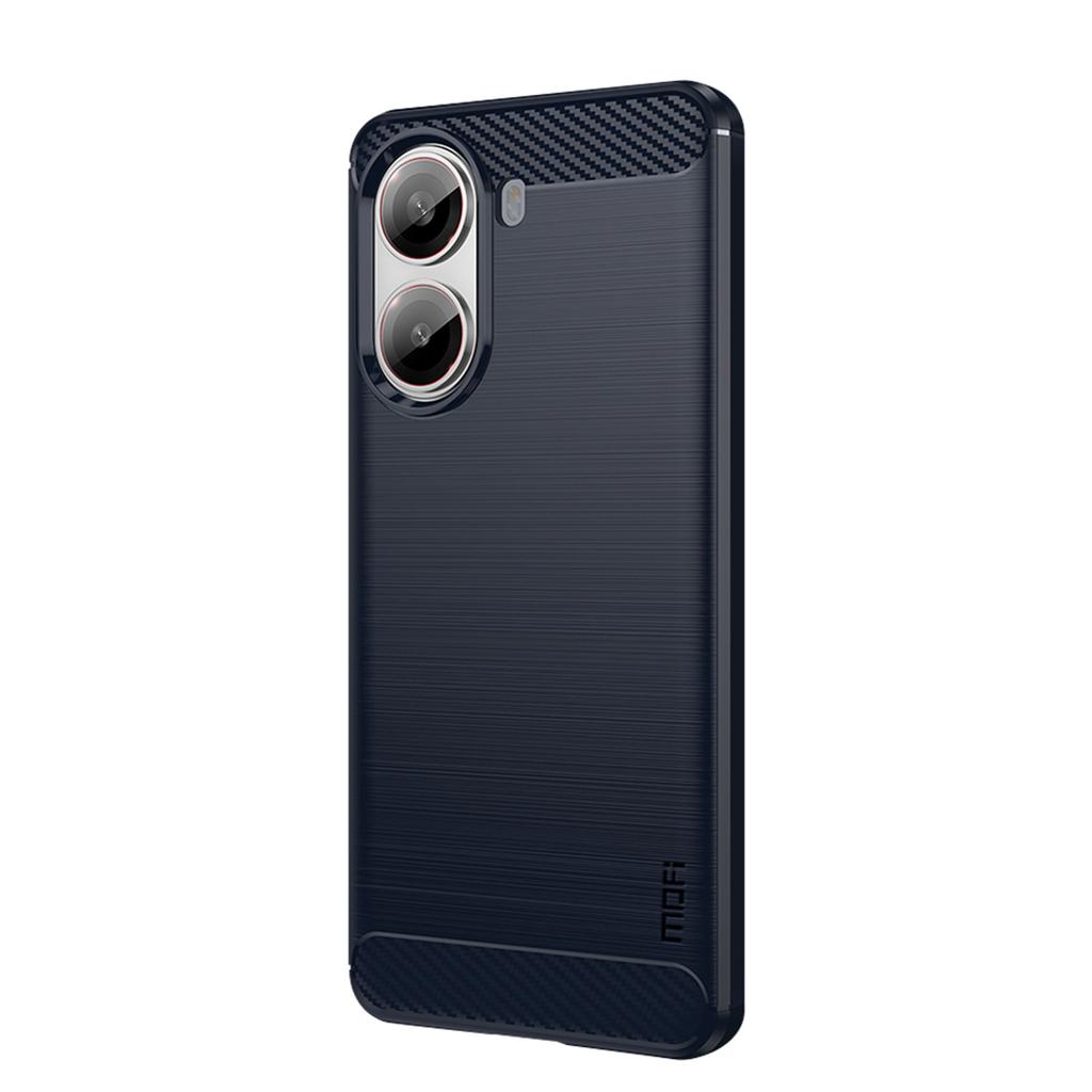 For Xiaomi Poco X7 Pro 5G Back Cover MOFI Brushed Texture Carbon Fiber Soft TPU Case