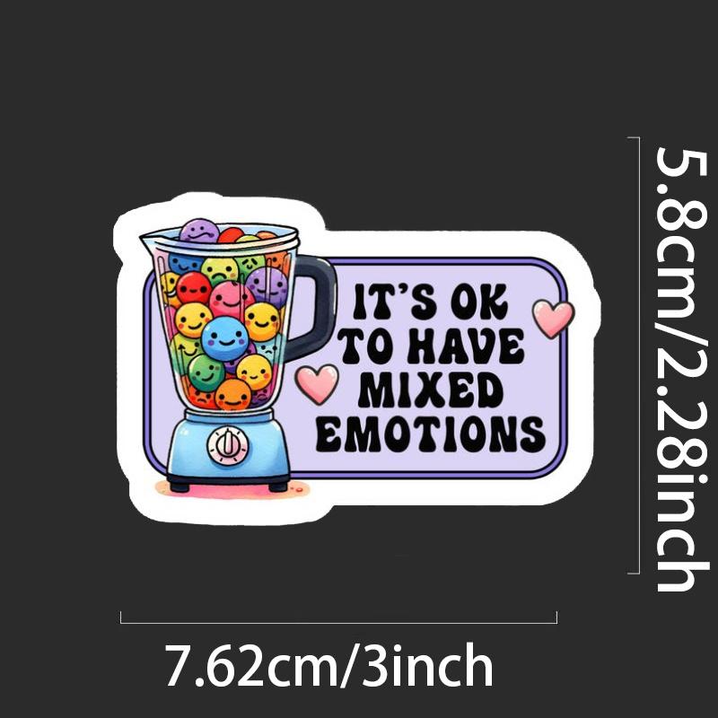 It's Okay To Have Mixed Emotions Sticker,Anxiety Sticker, Affirmation Sticker,Laptop Decal, Mental Health Durable for Laptop, Car, Luggage