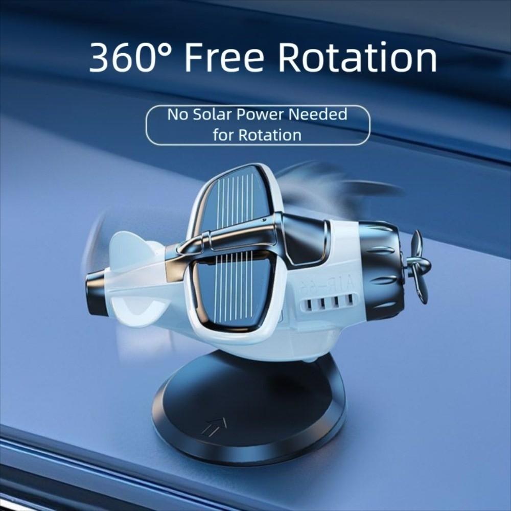 360° Rotary Car Center Console Decorations Solar Powered Aircraft Ornaments  Dashboard Ornament