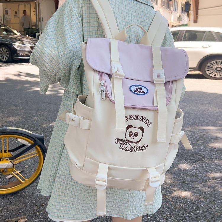 

New Fashionable Student Schoolbag Japanese Ins Simple Korean Version Junior High School College Student Backpack