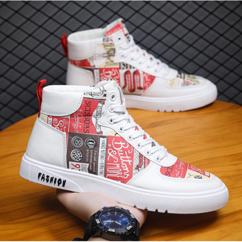 Модные высокие парусиновые туфли для мужчинМодные кроссовки на платформеОсень-зимаМужские — фото 3