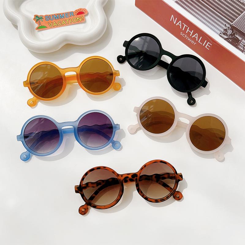 Boy Girl Cute Cartoon Bear Shape Fashion Round Sunglasses Children Vintage Sunglasses UV Protection Classic Kids Eyewear