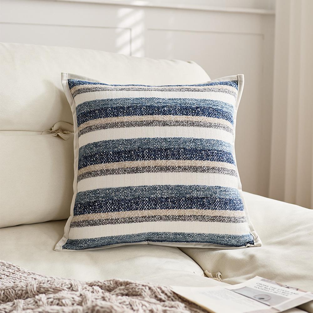 Luxury 3D Striped Jacquard Pillow Cover 45x45cm Soft Textured Cushion Case for Sofa Living Room Villa Home Decoration
