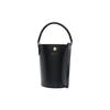 Épure 12 Asa Corta Cierre a Presión Bolso Cubo Grande de Piel de Vaca Mini Bolsos de Mano para Mujer Negro 10213HYZ001