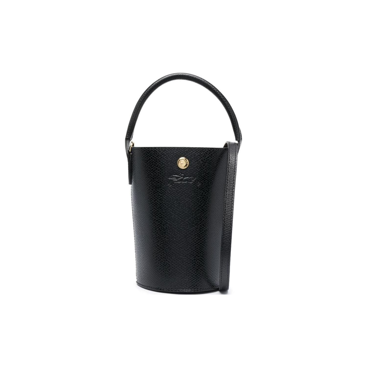 

Longchamp Épure 12 Short Handle Snap Closure Large Cowhide Bucket Bag Mini Women Handbags Black 10213HYZ001 Basic Set (Bag+Dust Bag)