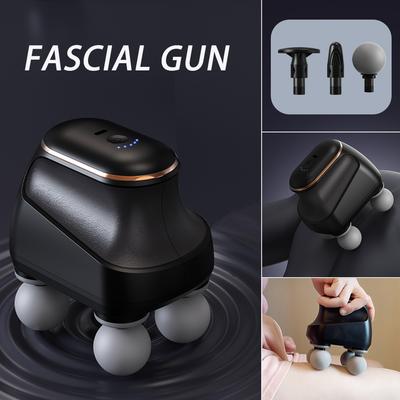 Tragbare Faszienpistole Muskelmassagegerät Pistole Vierkopf Hochfrequenz Nacken Schulter Taille Massagegerät Professionelle Faszienmassage
