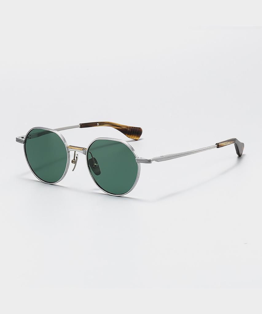 Lingkeonpeuleim Arlt-D150 Titanium Sunglasses Deep Green