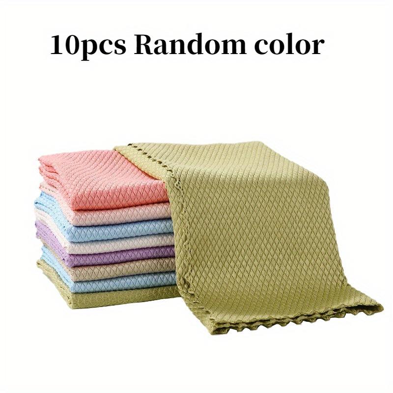 

10 шт. салфеток из микрофибры для мытья стекол - многоразовые, устойчивые к усадке и складкам, устойчивые к выцветанию для окон, посуды, кухни и домашнего использования 10pcs