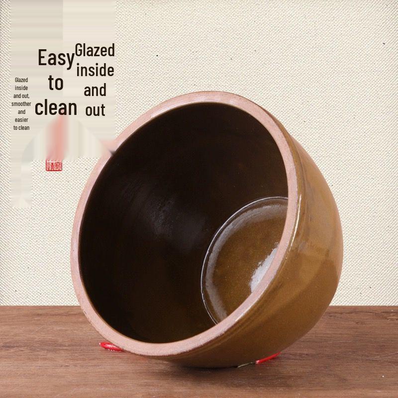 Traditional Ceramic Water Jar for Pickling, Rice Wine Fermentation, or Flour Storage