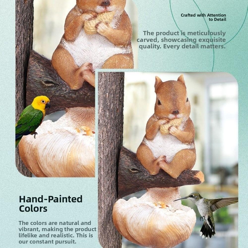Cute Squirrel Tree Hanging Simulation Art Statue Animal Figurines  Parrot