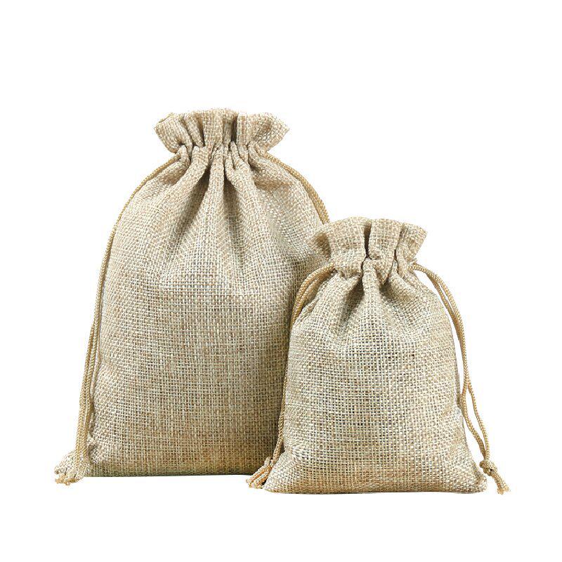 Jewelry Storage Drawstring Christmas Gift Bags - Imitation Linen Sachet Incense Bags