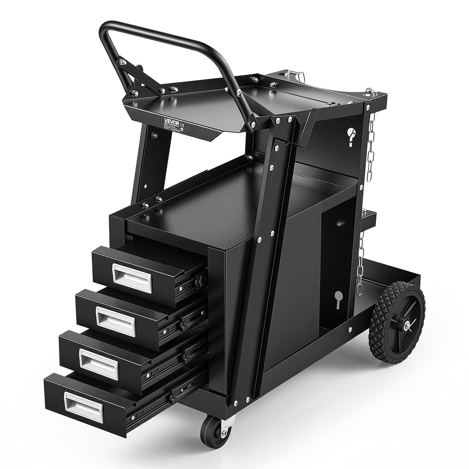 VEVOR Welding Cart, 2-Tier 4 Drawers