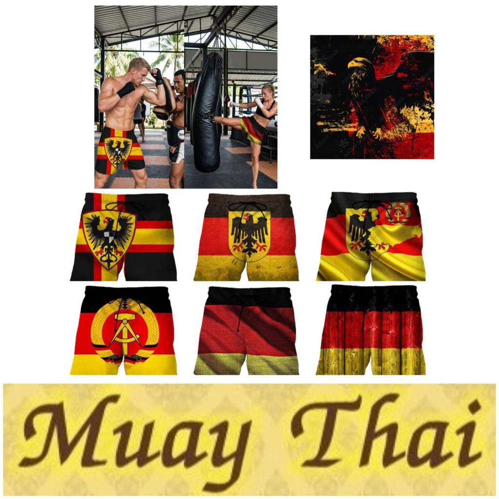 Germany Boxing Muay Thai Shorts National Flag Eagle 3D Print Fighting Training Unisex Men Women Quick Dry Fitness Gym Sport Workout Casual Streetwear