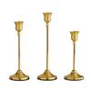 3Pcs Set of Elegant Candle Holders in Electroplated Aluminum Features Different Height for Versatiled Display