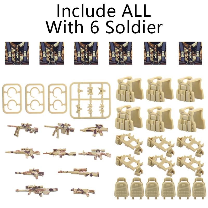 City SWAT Ghost Commando Figures Special Forces Building Blocks Modern Army Soldier Police Military Weapon Bricks Toys For Kids
